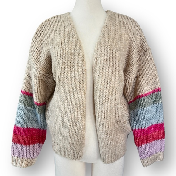 NWT Saltwater Luxe Tan “Hello Sunshine” Lightweight Knit Cardigan - Picture 3 of 11